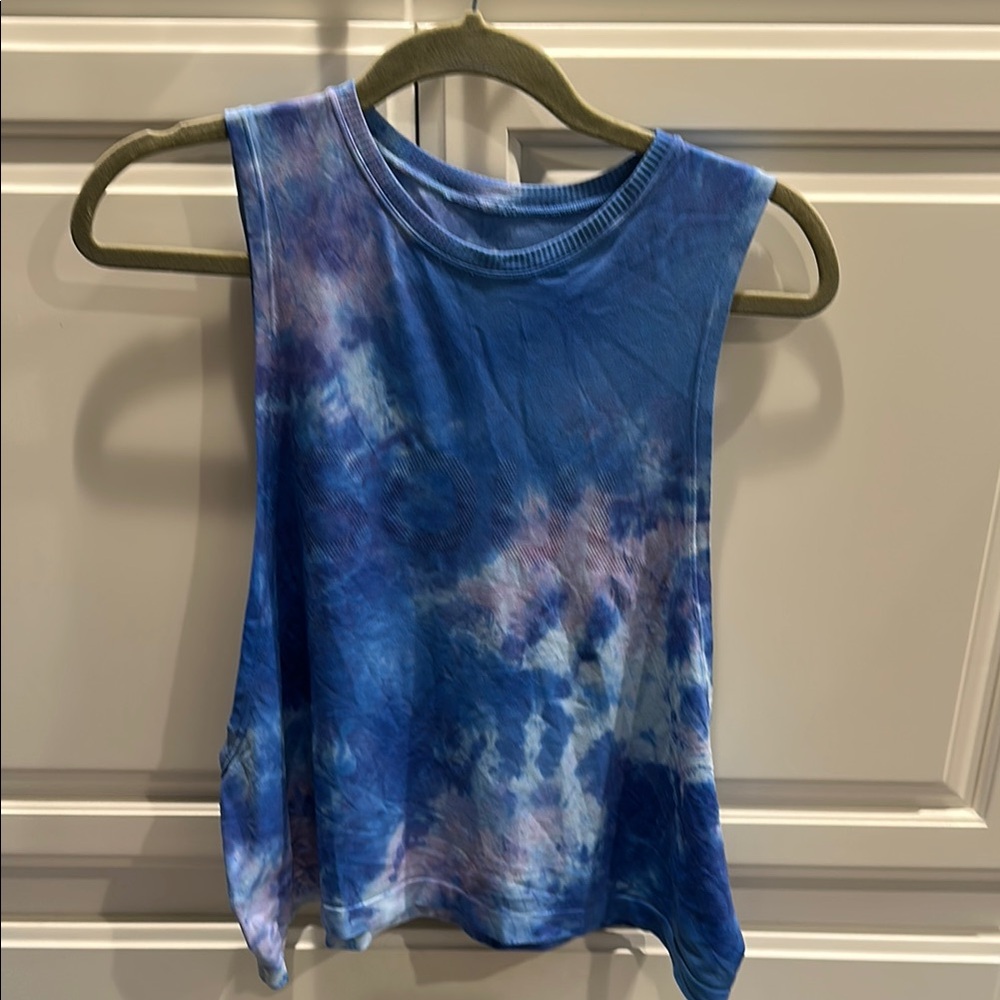 Spiritual Gangster Blue and Purple Tie-Dye Muscle Tank